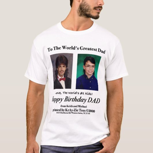 's Werelds grootste pap T-shirt, Mullets inbegrepe T-shirt (Voorkant)