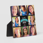 's Werelds Grootste Papa Blauwgroen 8 Fotocollage  Fotoplaat (Voorkant)