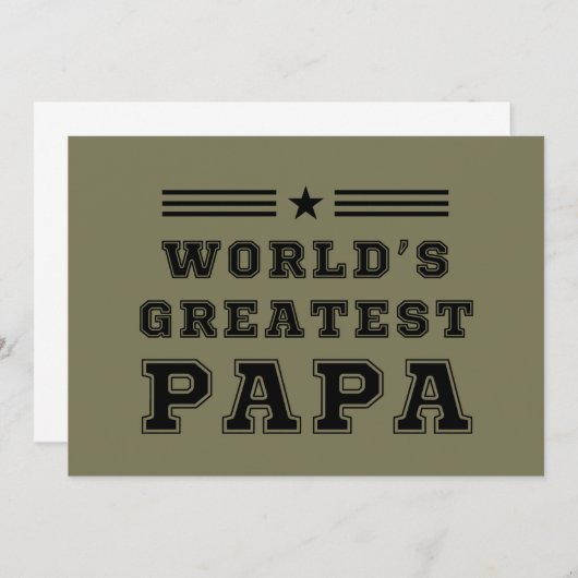 's Werelds grootste Papa Happy Vaderdag Gift T-SH Kaart (Voorkant / Achterkant)