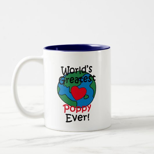 's Werelds grootste papaverhart Tweekleurige Koffiemok (Links)