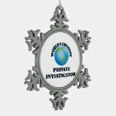 's Werelds grootste particuliere onderzoeker Tin Sneeuwvlok Ornament (Links)