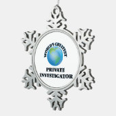 's Werelds grootste particuliere onderzoeker Tin Sneeuwvlok Ornament (Rechts)