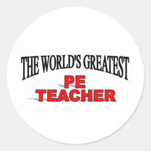 's Werelds grootste PE-leraar Ronde Sticker