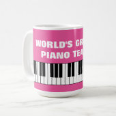 's Werelds grootste pianoleraar overmaatse jumbo-m Koffiemok (Voorkant links)