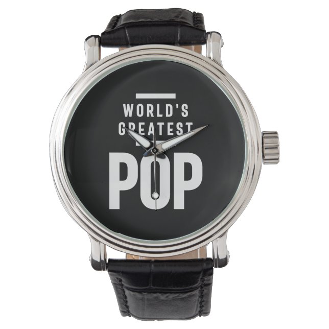 's Werelds grootste Pop | vader opa Gift Horloge (Voorkant)