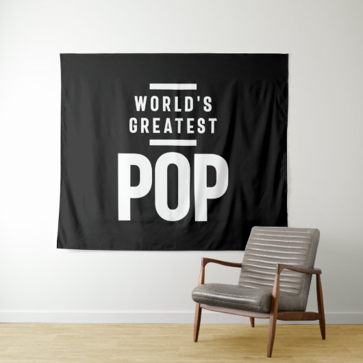 's Werelds grootste Pop | vader opa Gift Wandkleed (In Situ (horizontaal))