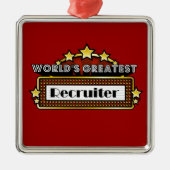 's Werelds grootste recruiter Metalen Ornament (Voorkant)