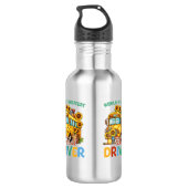 's Werelds grootste schoolbuschauffeur gepersonali Waterfles (Achterkant)