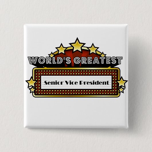's Werelds grootste senior vice-President Vierkante Button 5,1 Cm (Voorkant)