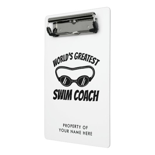 's Werelds grootste swim Coach Birthday cadeauidee Mini Klembord (Angled2)
