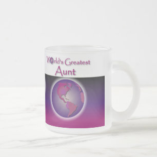's Werelds grootste tante Mauve Gift-Mok Matglas Koffiemok