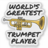 'S Werelds grootste trompettist, grappige trompett Sticker (Voorkant)
