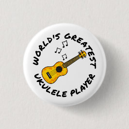 's Werelds grootste ukelele-speler, uke-speler gra Ronde Button 3,2 Cm