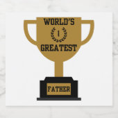 's Werelds grootste Vaderdag mousserende wijnlabel Sparkling Wijnetiket (Enkel label)