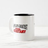 's Werelds grootste wettelijke secretaris Tweekleurige Koffiemok (Voorkant links)