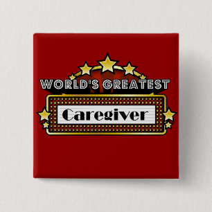 's Werelds grootste zorgverlener Vierkante Button 5,1 Cm