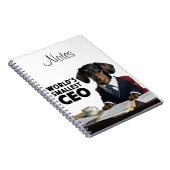 's Werelds kleinste CEO, schattige grappige teckel Notitieboek (Rechterzijde)