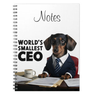 's Werelds kleinste CEO, schattige grappige teckel Notitieboek