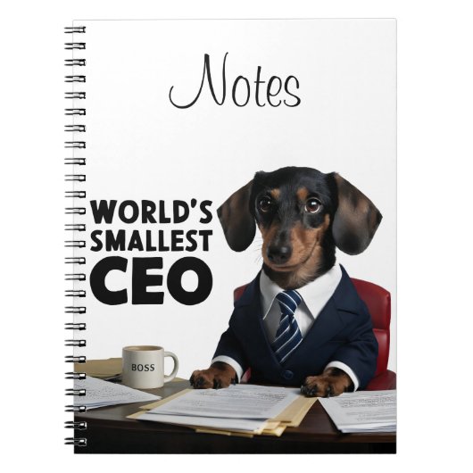 's Werelds kleinste CEO, schattige grappige teckel Notitieboek (Voorkant)