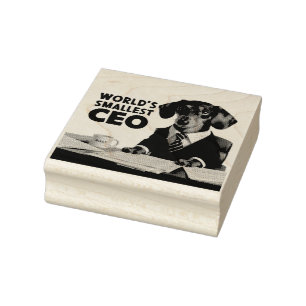 's Werelds kleinste CEO, schattige grappige teckel Rubberstempel