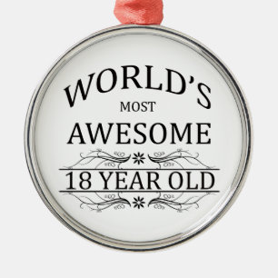 's Werelds meest Geweldige 18-jarige Metalen Ornament