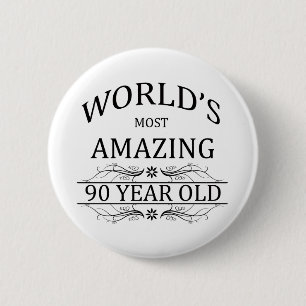 's Werelds meest Geweldige 90-jarige Ronde Button 5,7 Cm