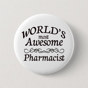 's Werelds meest Geweldige apotheker Ronde Button 5,7 Cm