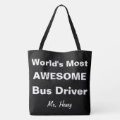 's Werelds meest Geweldige busdriver op maat Tote Bag (Achterkant)
