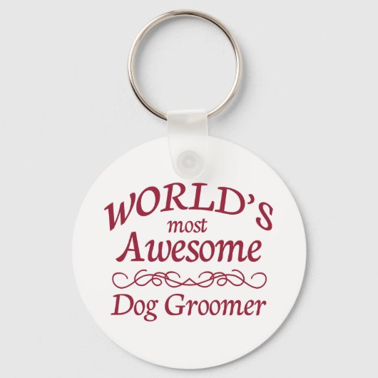's Werelds meest Geweldige Dog Groomer Sleutelhanger (Voorkant)