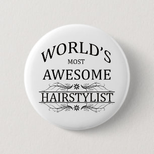 's Werelds meest Geweldige haarlijst Ronde Button 5,7 Cm
