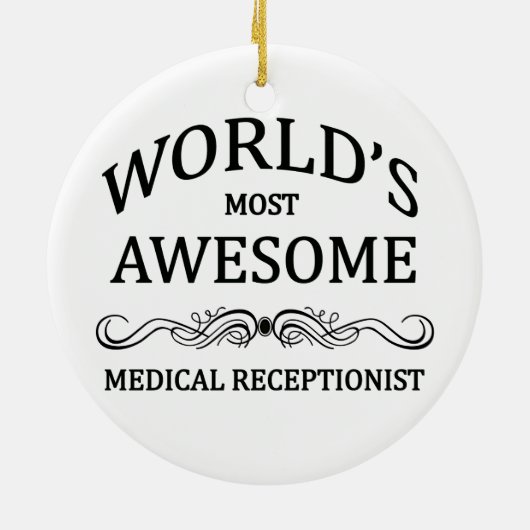 's Werelds meest Geweldige medisch receptioniste Keramisch Ornament (Achterkant)