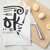 's Werelds Okayest Cook Schort - Keukengerei Theedoek (Quarter Fold)