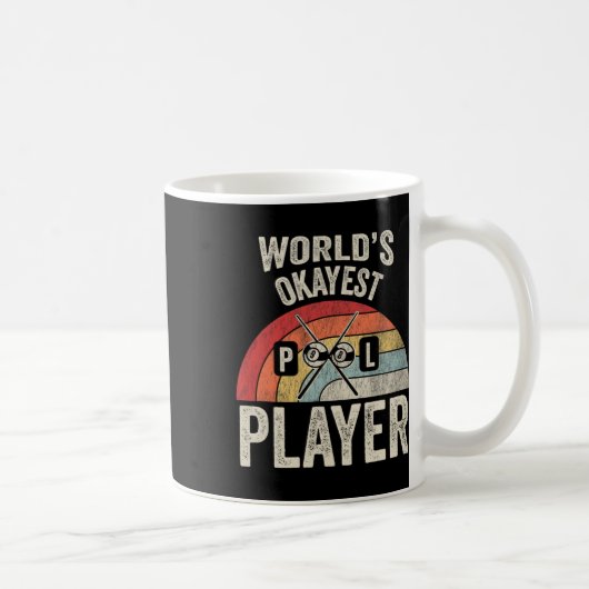 'S Werelds Okayest Pool Player Funny Retro Design Koffiemok (Rechts)