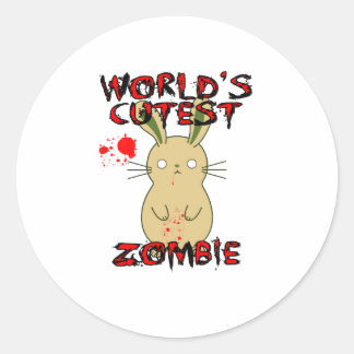 's Werelds Schattigee Zombie Ronde Sticker