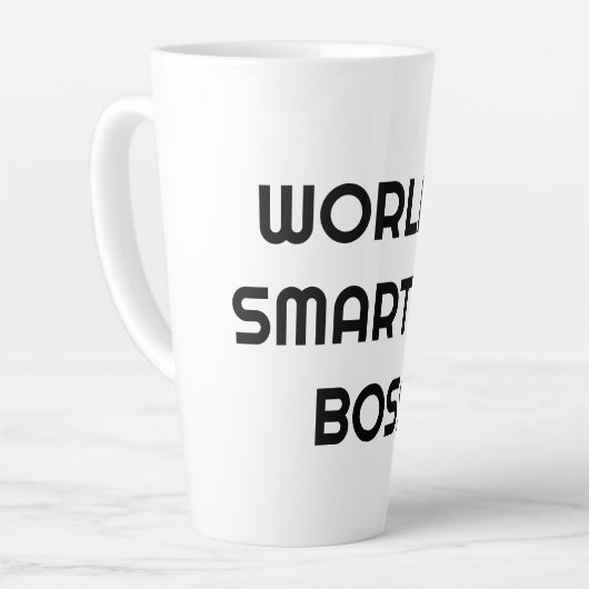 'S Werelds Slimste Baas Grappige Quote Grote Latte Latte Mok (Linkerhoek)