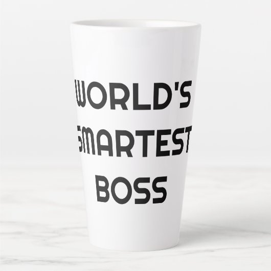 'S Werelds Slimste Baas Grappige Quote Grote Latte Latte Mok (Voorkant)