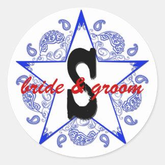 "S" Western Blauwe Sticker