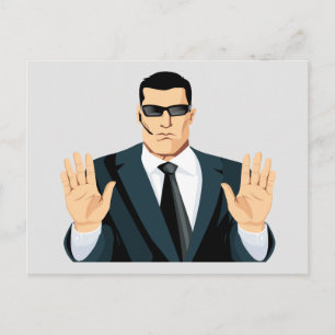 SA7 SECRET AGENT BODYGUARD COMICS CARTOON DARK MOB BRIEFKAART