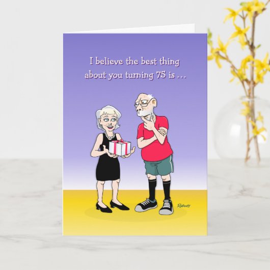 Sa 75e carte d'anniversaire (Fleur jaune)