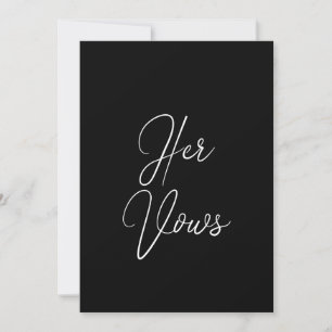 Sa carte Vow Livret Vow Mariage pour Groom