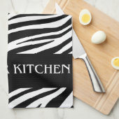 Sa Cuisine Zebra Imprimer Serviette Monogramme (Quart Plié)