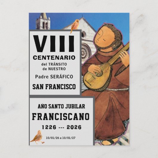 Sa  Francisco de Assisi Glossy Poster Briefkaart (Voorkant)