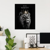 Sa Majesté - Affiche de la Couronne du lion royal (Bureau à domicile)