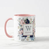 Sa Mug de Monogramme rose et bleu favori (Gauche)