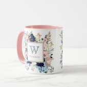 Sa Mug de Monogramme rose et bleu favori (Devant gauche)