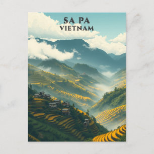 Sa Pa Vietnam Rijstterrassen Berg Briefkaart