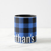 Sa tasse Simple Bleu Bleu Bleu Bison Plaid (Centre)