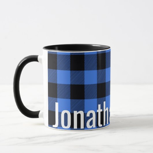 Sa tasse Simple Bleu Bleu Bleu Bison Plaid (Gauche)