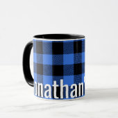 Sa tasse Simple Bleu Bleu Bleu Bison Plaid (Devant gauche)