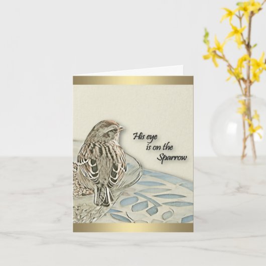 Sa vue est sur le moineau - Carte de sympathie (Fleur jaune)